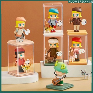 Blind Box Storage Display Rack Single Doll Display Cabinet Bubble Mart Storage Box Dustproof Transparent Model Hand Display Box ดอกไม้