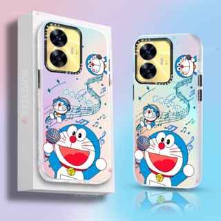 เคสมือถือ แบบแข็ง ลายโดเรม่อน ไล่โทนสี สําหรับ Realme C53 C55 10 C35 C33 C31 C30 C30S C21Y C25Y C15 C12 C25 C20A C11 9i 5i 6i C3 C2 8i 5G Pro A1K Narzo 50A 50iPrime Narzo 50A Narzo20