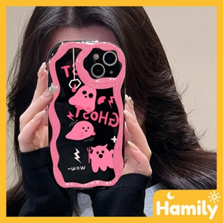 iPhone 11 Case Soft TPU Curved Wave Case Glossy Black Cartoon Cute Pink Demon Camera Protection Shockproof Compatible with iPhone 14 13 12 11 pro max 7 8 plus x xs xr