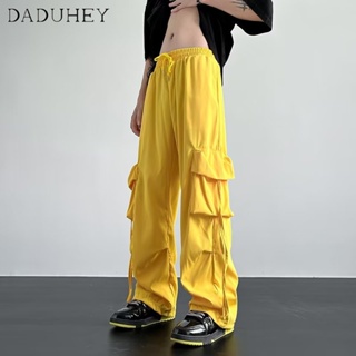 DaDuHey🔥 Mens and Womens 2023 American Retro Thin Quick-Drying Loose Cargo Pants Loose Hip Hop Straight Wide Leg Casual Pants