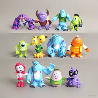 Yelan โมเดลฟิกเกอร์ Monsters University Sullivan Mike Boggs Perry Art ของเล่นสําหรับเด็ก เก็บสะสม 12 ชิ้น