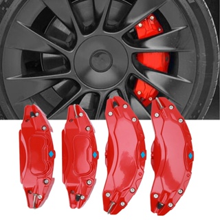 Sportswear Shop  4 Pcs 19in 20in Wheel Hub Caliper ครอบคลุมอลูมิเนียมอัลลอยด์ดิสก์เบรก Guard Protector Cover สำหรับ Tesla รุ่น Y