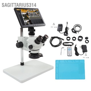  Sagittarius314 กล้องจุลทรรศน์สเตอริโอ Trinocular 3.5X‑50X ภาพ 16MP บันทึกวิดีโอ 1080P กล้องไมโครสโคปหน้าจอ LCD ขนาด 10.1 นิ้ว