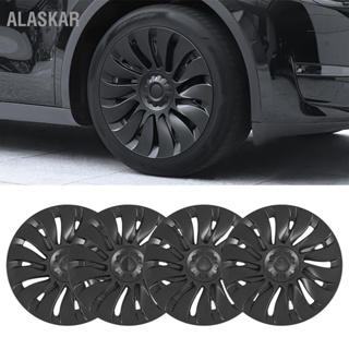 ALASKAR 4Pcs Hub Cover 19 นิ้ว Whirlwind Symmetric Style ฝาครอบป้องกันสำหรับ Tesla รุ่น Y 2020 ถึง 2023