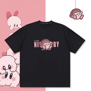 ins เสื้อยืดแขนสั้นนักแสดงหญิง Kirby ฤดูร้อนใหม่ 2023 ผ้าฝ้ายชุดคู่ใหม่ เกม