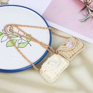 [Dhin] 1/12 Dollhouse Woven Shoulder Bag Dolls Straw Crossbody Model Dolls Accessories COD