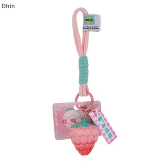 [Dhin] 1Pc Fashion Keychain Pendant Bag Charm Flower Stawberry Peach Accessories Handbag Ornaments Keyring COD