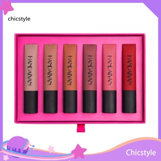 Chicstyle ลิปกลอส น้ําหนักเบา 6 ชิ้น/กล่อง สําหรับแต่งหน้า