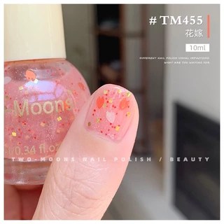 🌈ส่งจากไทย Two moons แบบมีกลิตเตอร์ สีทาเล็บกึ่งเจลสไตล์เกาหลี ทาเองได้ ไม่ต้องใช้เครื่องอบ สีสวยเหมือนไปทำที่ร้าน 💅🏻