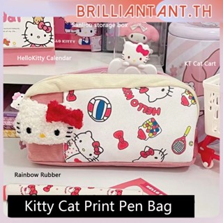 Hellokitty กระเป๋าใส่ดินสอพิมพ์ลายนักเรียน Kt น่ารัก Sanrio การ์ตูนดินสอกล่องใส่เครื่องเขียนกระเป๋าใส่เหรียญ