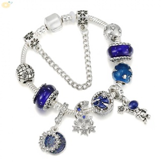 【VARSTR】Bracelet 925 Silver Beaded Bracelets Bangles Charm Beads Crystal Heart