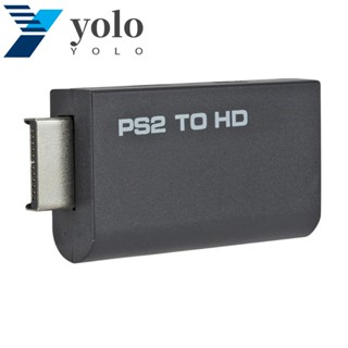 Yolo อะแดปเตอร์แปลง PS2 เป็น HDMI อินพุต PS2 Ypbpr PS2 เป็น HDMI PS2 เป็น HDMI ติดตั้งง่าย สาย USB เอาท์พุตเสียงอนาล็อก ไม่สูญหาย สําหรับมอนิเตอร์ HDTV HDMI โปรเจคเตอร์