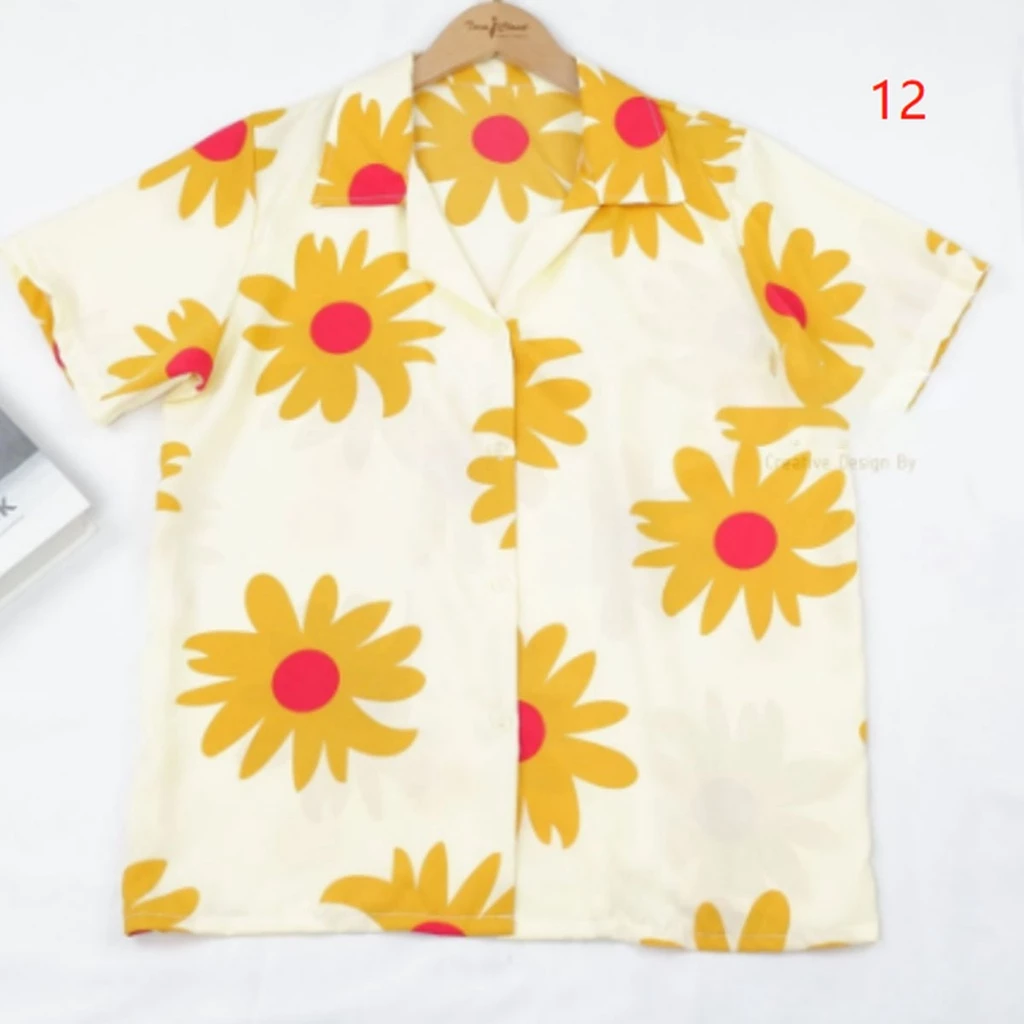 เสื้อเชิ้ตคอปกลายดอกไม้ แขนสั้น สไตล์ฮ่องกง thumbnail 6