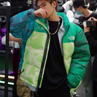 The North Face×Kaws ของแท้ 100% เสื้อแจ็กเก็ต คอปกตั้ง ปักลายโลโก้ Sesame Street กันลม อบอุ่น สําหรับผู้ชาย คู่รัก