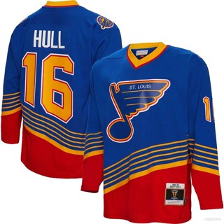 เสื้อกีฬาแขนยาว ลาย HQ1 NHL St Louis Blues Jersey Hull No.16 พลัสไซซ์ QH1