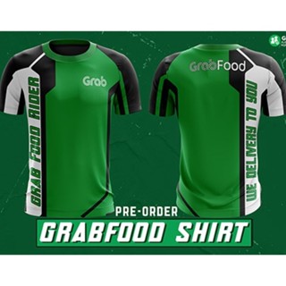 เสื้อกีฬาแขนสั้น สีเขียว สําหรับขี่รถจักรยานยนต์ GRAB GRAB1