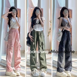 Moon  กางเกงขายาว คาร์โก้ กางเกง เชือกอเมริกันคลาสิค Cargo pants 2023 NEW Jl1510 ทันสมัย Trendy Beautiful ทันสมัย A93L01U 36Z230909