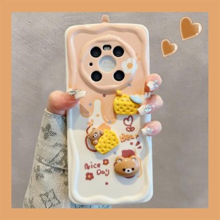 [พร้อมส่ง] ใหม่ เคสโทรศัพท์มือถือ ซิลิโคนนิ่ม กันกระแทก ลายการ์ตูนหมีชีสน่ารัก สามมิติ สําหรับ Huawei mate50pro mate40pro mate30pro mate50e