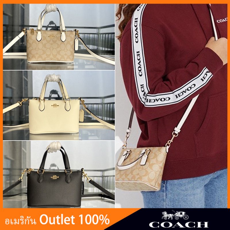 Mollie Tote ch198 ch468 กระเป๋าโท้ทขนาดกลาง แบบพกพา Coac h กระเป๋าสะพายความจุขนาดใหญ่