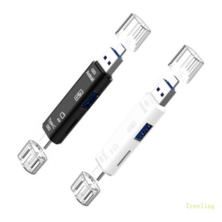 Treeling 5 in 1 อะแดปเตอร์การ์ดรีดเดอร์ USB 3 0 Type C USB Micro USB SD TF OTG