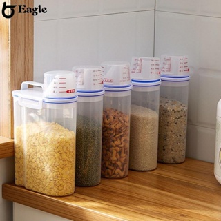 ⭐24H SHIPING⭐1pc Transparent Food Cereal Dispenser Food Sealed Jar Double Sealing Rubber Ring