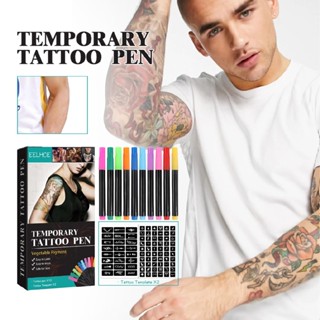 Temporary Tattoo Pen Removable Tattoo Markers with Tattoo Stencils Tattoo Kit