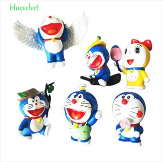 Bluevelvet โมเดลฟิกเกอร์ Doraemon Amine Baseball Nobita น่ารัก ของเล่นสําหรับเด็ก 6 ชิ้น ต่อชุด