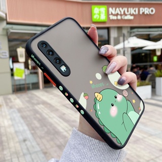 สําหรับ Huawei P30 P30 Pro เคสการ์ตูนไดโนเสาร์น้อยน่ารัก กันกระแทก ฝ้า เคสโทรศัพท์แข็ง ขอบลาย ซิลิโคนนิ่ม เคสป้องกัน