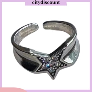 &lt;citydiscount&gt; แหวน รูปดาวห้าแฉก ประดับพลอยเทียม ปรับขนาดได้ ของขวัญ สําหรับผู้หญิง