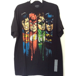 [S-5XL]เสื้อยืดผ้าฝ้ายพิมพ์ลายคลาสสิก เสื้อยืด พิมพ์ลายกราฟฟิค Superman Batman Flash สีเขียว