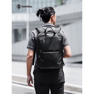 tomtoc backpack mens backpack commuting computer bag fashion business travel multi-functional large capacity multi-functional bag Stone black compatible 13~16 inch computer