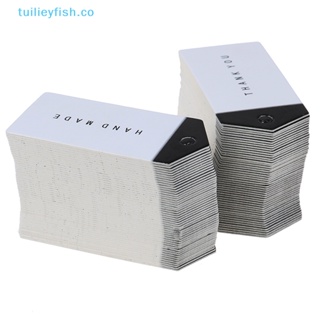 Tuilieyfish ป้ายแท็กกระดาษคราฟท์ สองสี แฮนด์เมด DIY สําหรับตกแต่ง 100 ชิ้น