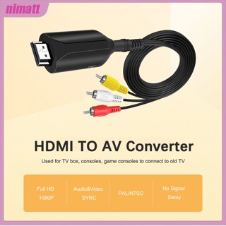 Ni อะแดปเตอร์แปลงวิดีโอ Hdmi เป็น Rca Av Hd Video เข้ากันได้กับ Av สําหรับเครื่องบันทึก Dvd Hdtv Vhs Vcr