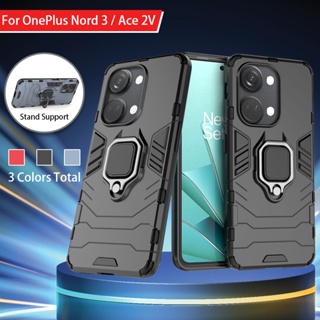 เคสโทรศัพท์มือถือ PC แข็ง ขอบนิ่ม กันกระแทก พร้อมแหวนขาตั้ง สําหรับ OnePlus Nord 3 Ace 2V Ace2V Nord3 1+Nord CPH2491 5G 2023