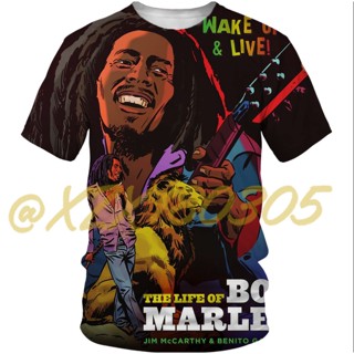 (ทั้งหมดในสต็อก Xzx180305)Bob Marley Buffalo Soldier เสื้อเชิ้ต ลายเดรดล็อก สไตล์วินเทจ 3D 01