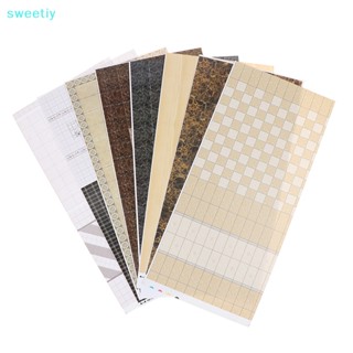 Sweetiy ใหม่ สติกเกอร์วอลเปเปอร์จิ๋ว แฮนด์เมด DIY สําหรับตกแต่งบ้านตุ๊กตา ห้องนั่งเล่น ห้องน้ํา 2 ชิ้น