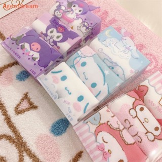 [Ageofdream] ใหม่ ถุงเท้ากีฬา ลายการ์ตูนอนิเมะ My Melody Kawaii Sanrio Kuromi Cinnamoroll Dog น่ารัก ใส่สบาย เหมาะกับฤดูร้อน สําหรับเด็กผู้หญิง นักเรียน 3 คู่