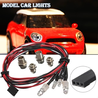 New LED Lights Fits RC Model Car White Headlamps Headlights &amp; Rear Red Light