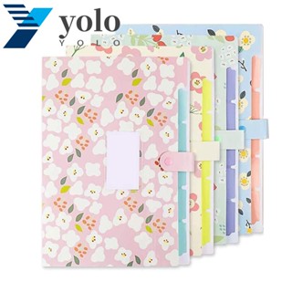 Yolo แฟ้มโฟลเดอร์พลาสติก ลายดอกไม้ ขนาด A4 สําหรับจัดระเบียบ