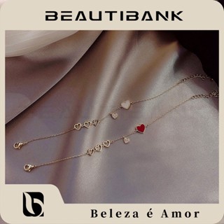 Beautibank สร้อยข้อมือ จี้หัวใจ สไตล์เกาหลี สัญลักษณ์หัวใจ เสน่ห์ สําหรับผู้หญิง