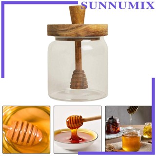 [Sunnimix] หม้อแก้วใส่น้ําผึ้ง พร้อมฝาปิด สําหรับโต๊ะอาหาร ไซรัป บ้าน