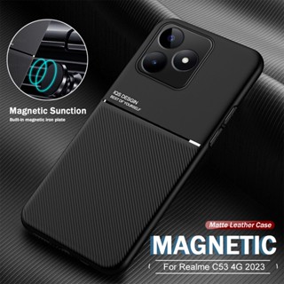 เคสโทรศัพท์หนัง ซิลิโคน กันกระแทก พร้อมที่ตั้งวางแม่เหล็ก สําหรับ Realme C53 Realme C53 4G C 53 RMX3760 6.74 นิ้ว