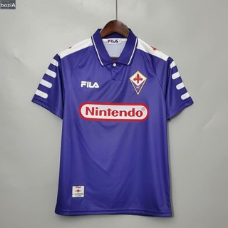 (bozi) เสื้อกีฬาแขนสั้น ลายทีมชาติฟุตบอล Fiorentina 98-99 ชุดเหย้า แบบแห้งเร็ว สไตล์เรโทร