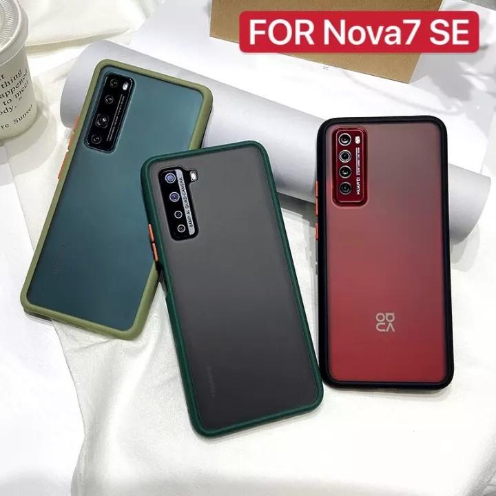 เคส Huawei Nova 7SE เคสหัวเว่ย ขอบสีผิวด้าน เคสกันกระแทก TPU Case