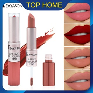 TEAYASON Double-Head Non-stick Cup Matte Lip Gloss 2-in-1 Lasting Matte Bean Paste Color Non-stick Cup Lipstick Top1Store