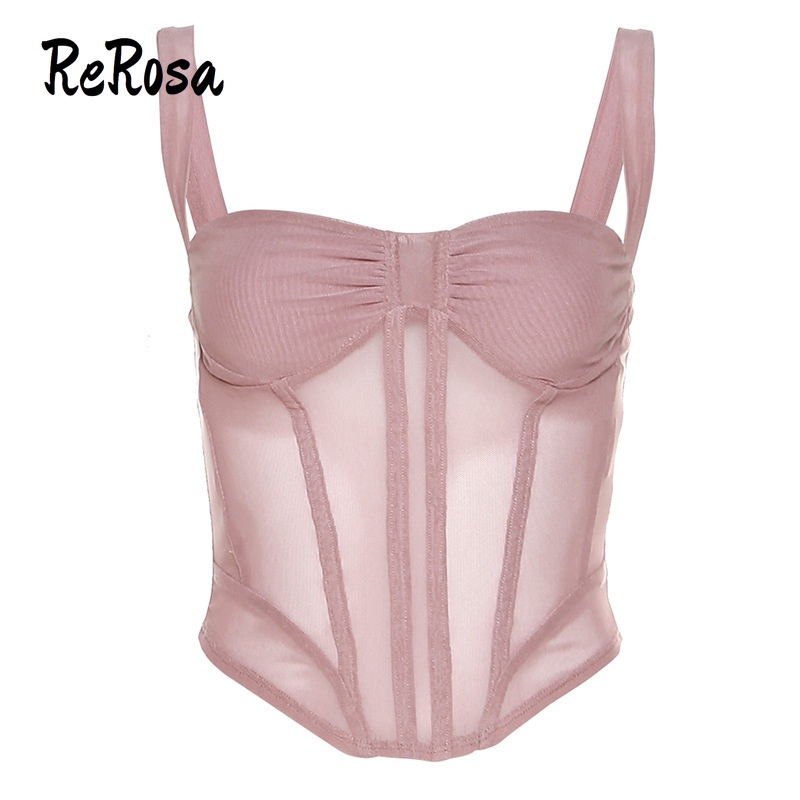 Rerosa เสื้อสายเดี่ยว แขนกุด เปิดไหล่ จับจีบ สีพื้น ทรงสลิมฟิต แฟชั่นใหม่ สําหรับผู้หญิง 2023