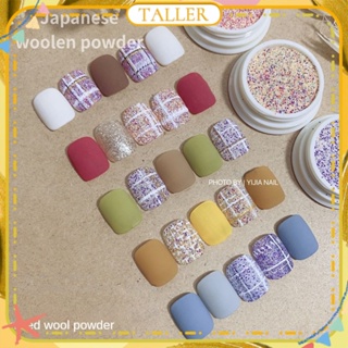 พร้อมส่ง Stcok Lorossi Nail Art Woolen Powder Japanese Small Fragrance Sandsugar Plaid Fine Flash Glitter Canned Nail Decoration Manicure Tool For Nail Shop 6 Colors TALLER