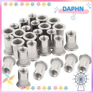 DAPHS น็อตหมุด สเตนเลส 304 หัวแบน 1/4 นิ้ว -20 เกลียวกลม สําหรับเฟอร์นิเจอร์ 100 ชิ้น