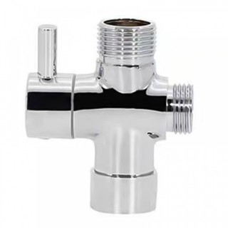 Convenient 3 Way Hand Held Shower Head Diverter Valve Chrome Finish Brand New