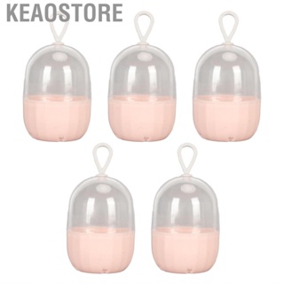 Keaostore Makeup Sponge Box  Portable 5pcs Beauty Egg Storage Dust Proof for Earrings